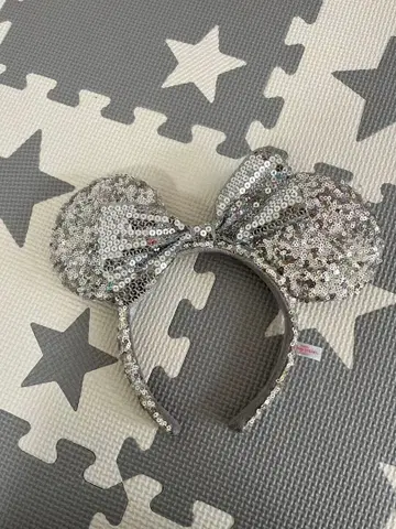 미니 마우스 귀 머리띠 실버