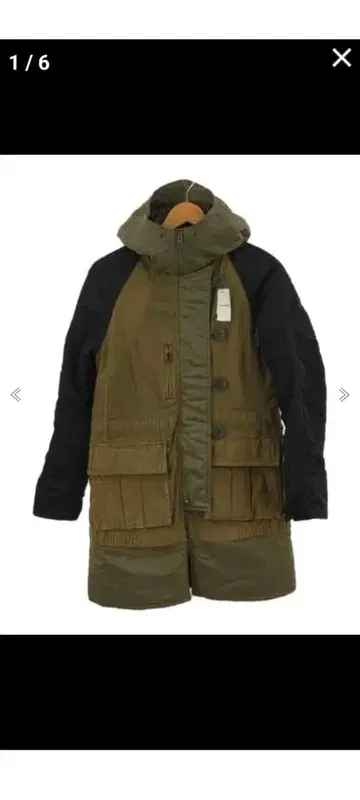 올리브 그린 블랙 롱 코트