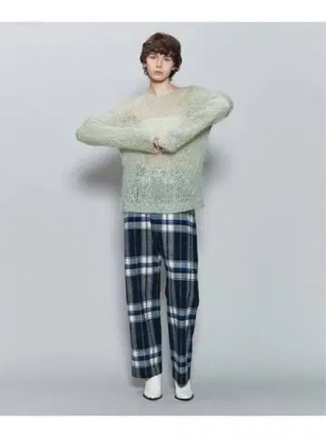 roku 모헤어 울 니트 블랙