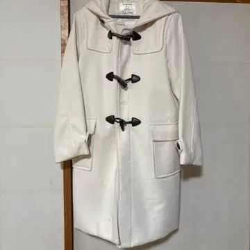 화이트 더플 코트 후드 부착 Heather