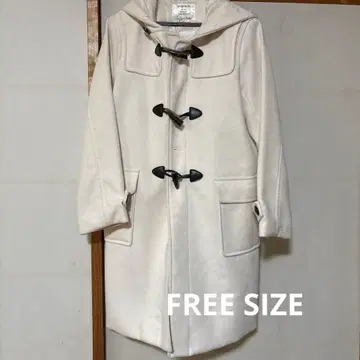 화이트 더플 코트 후드 부착 Heather