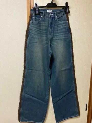 EVRIS 보아 스티치 와이드 데님 팬츠 인디고 블루