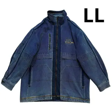 90s OR CLUB 풀 집업 데님 자켓 LL 자수 백 포켓