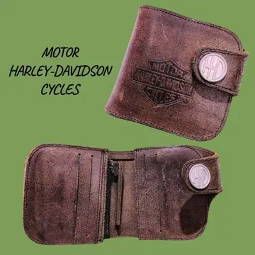 할리데이비슨 접이식 지갑 브라운 가죽
