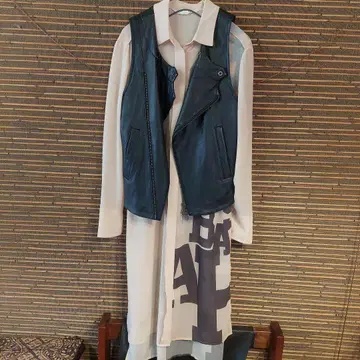 램 가죽 베스트 양가죽 베스트 백 지퍼 포함 F 매우 멋짐