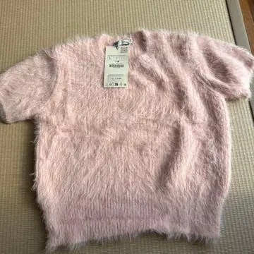 핑크 퍼풍 반팔 상의