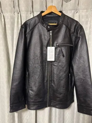블랙 가죽 싱글 라이더 자켓