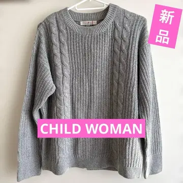 택 포함 새상품 CHILD WOMAN 그레이 긴팔 스웨터 프리 사이즈