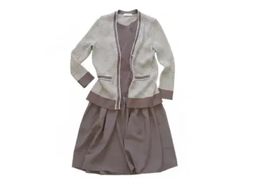 스트라이프 가디건과 드레스 셋업