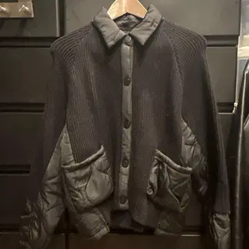 미사용품 폴린느브로 니트 도킹 이소재 블루종