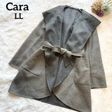 [ Cara ] 캐시미어 혼방 더블 페이스 후디드 코트 빅 사이즈 LL