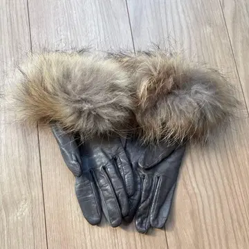 가죽 브라운 장갑 퍼 포함