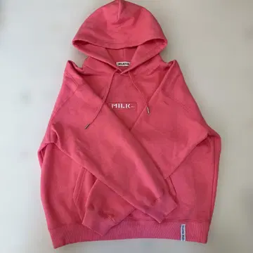 MILKFED. 미사용 새상품 핑크 후드 부착 후드티