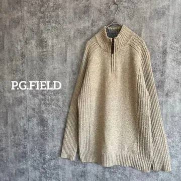 P.G.FIELD 빈티지 리브 집업 스웨터 긴팔 남성용