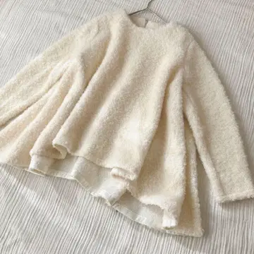 eLLa 에라 플레어 보아 풀오버 상의 화이트