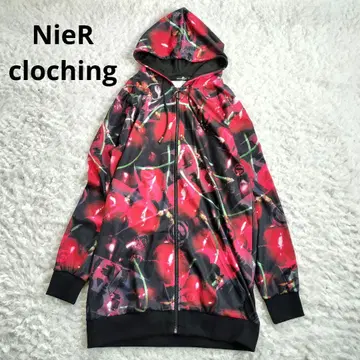 NieR cloching 체리 롱 후드티 집업 원피스