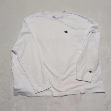 Champion 화이트 긴팔 티셔츠