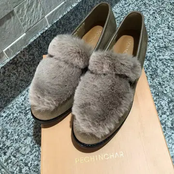 PECHINCHAR 베이지 퍼 로퍼 38