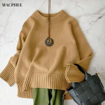 새상품급 맥피 울 스웨터 울 100% 크루넥