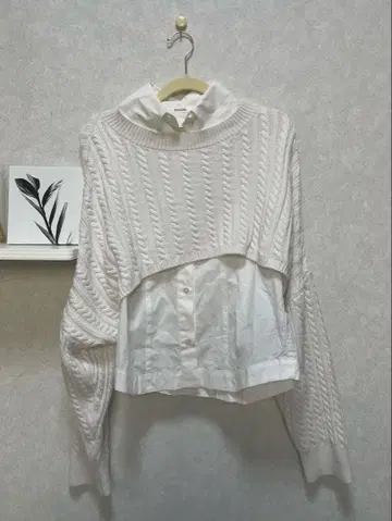 SNIDEL 케이블 니트 레이어드 화이트