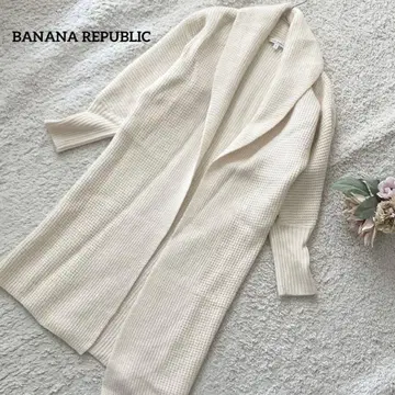 바나나리퍼블릭 아이보리 리브 긴팔 니트 가디건 M