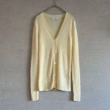 [ 새상품급 ] SLOBE IENA 울 V넥 리브 니트 가디건 아이보리