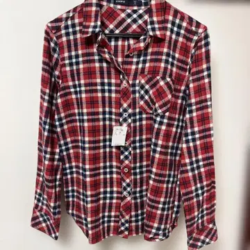 AS KNOW AS 택 포함 새상품 긴팔 체크 셔츠 빨강 흰색 파랑