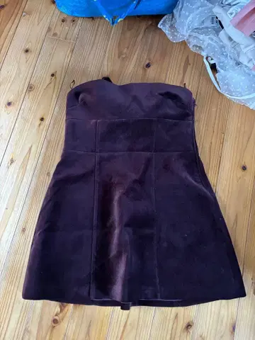 ZARA 리본 슬리브리스 미니 원피스