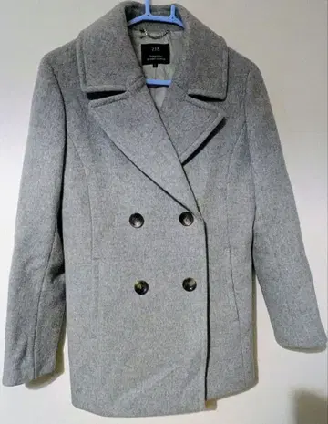 23구 그레이 울 피코트 더블 버튼