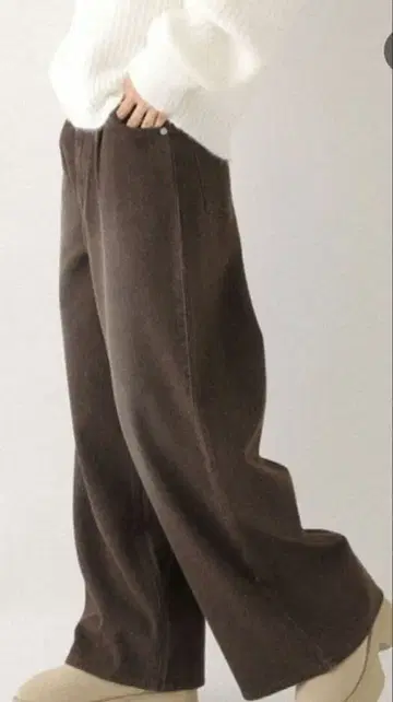 Heather 하이웨스트 코듀로이 팬츠 다크 브라운 S 사이즈