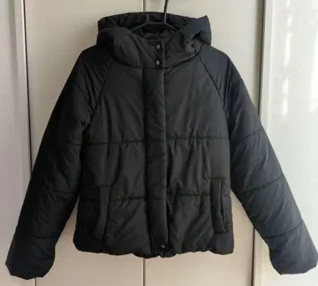 후드 부착 블랙 다운 자켓 여성용 M 사이즈