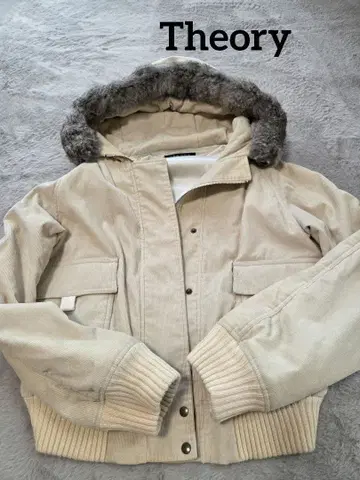 theory 베이지 퍼 자켓 사이즈 2