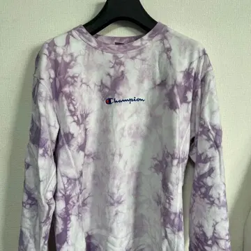 Champion 퍼플 타이다이 롱 슬리브