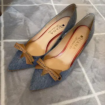 Diana 데님 패턴 스틸레토 신발