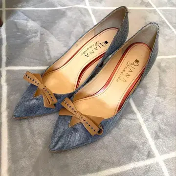 Diana 데님 패턴 스틸레토 신발