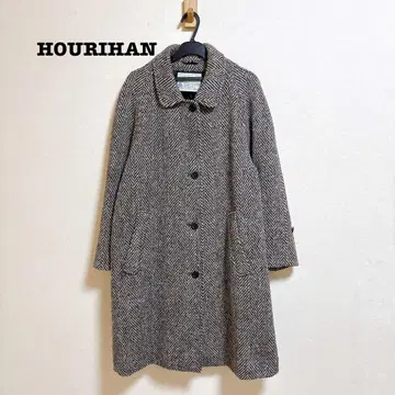 지미 홀리한 롱 코트 헤링본 아일랜드제 도네갈 트위드