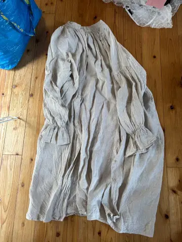 린넨 베이지 셔츠 원피스