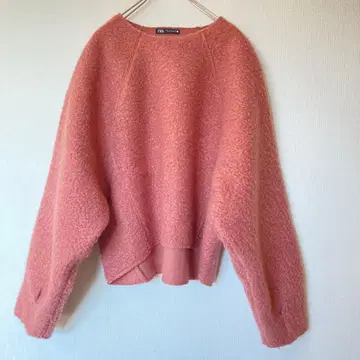 [ 새상품급 ] ZARA 부클 스웨트 셔츠 핑크 S