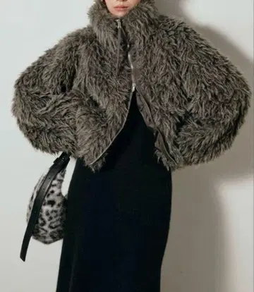 시프 퍼 차콜 그레이 자켓