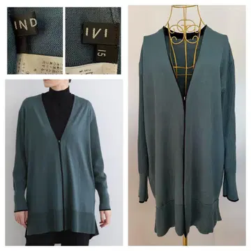 INDIVI 울 100% 심플 착용 가디건 사이즈 15