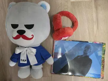레어 BIGBANG TOP 3종 세트 봉제 인형 귀도리 굿즈