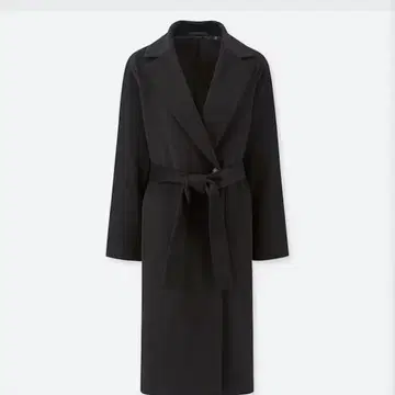 UNIQLO 울 블렌드 랩 코트 블랙 [ 미사용 ]