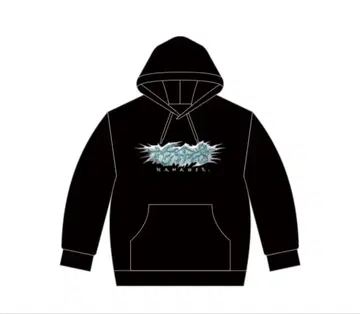 꽃샘추위. 로고 후드티 블랙 XL