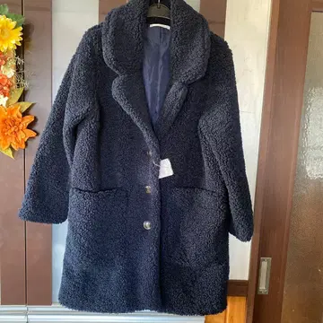 RETRO GIRL 보아 네이비 롱 체스터 코트