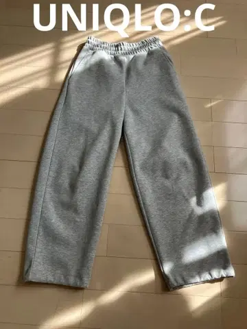 시착만 한 상품 UNIQLO:C 유니클로 맨투맨 와이드 팬츠 그레이 XS