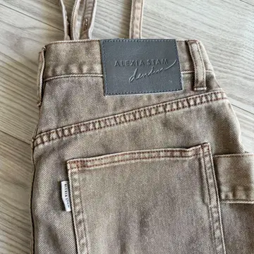 ALEXIA STAM 베이지 서스펜더 데님 팬츠