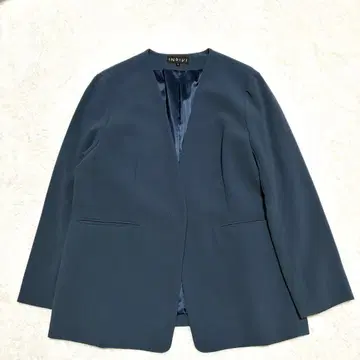 INDIVI 인디비 스트레치 노카라 자켓 네이비 계열 13