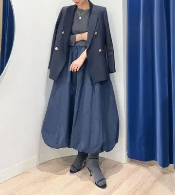 2024AW 노리즈 타프타 벌룬 스커트 2WAY 니트 원피스