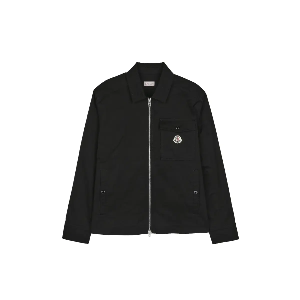 Moncler Cotton Gabardine Zip-Up Shirt Jacket Black