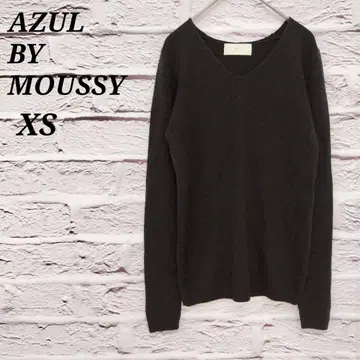 아줄바이마우지 [ XS ] V넥 긴팔 니트 스웨터 얇은 소재 심플